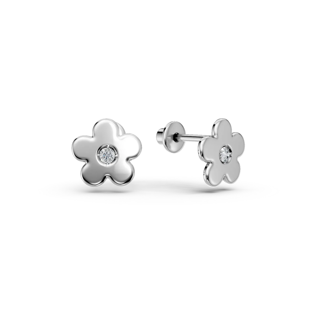 Floral  Diamond Kids earrings