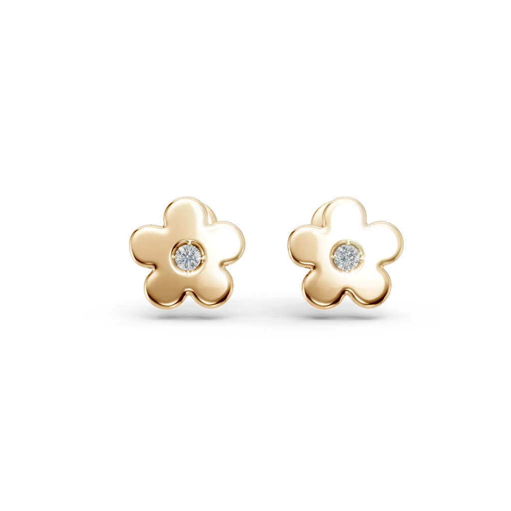Floral  Diamond Kids earrings