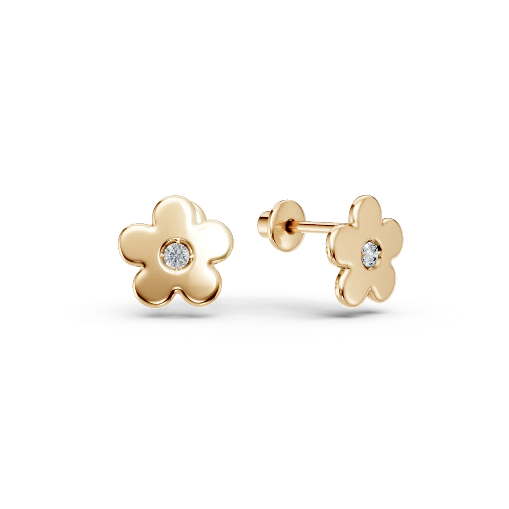 Floral  Diamond Kids earrings