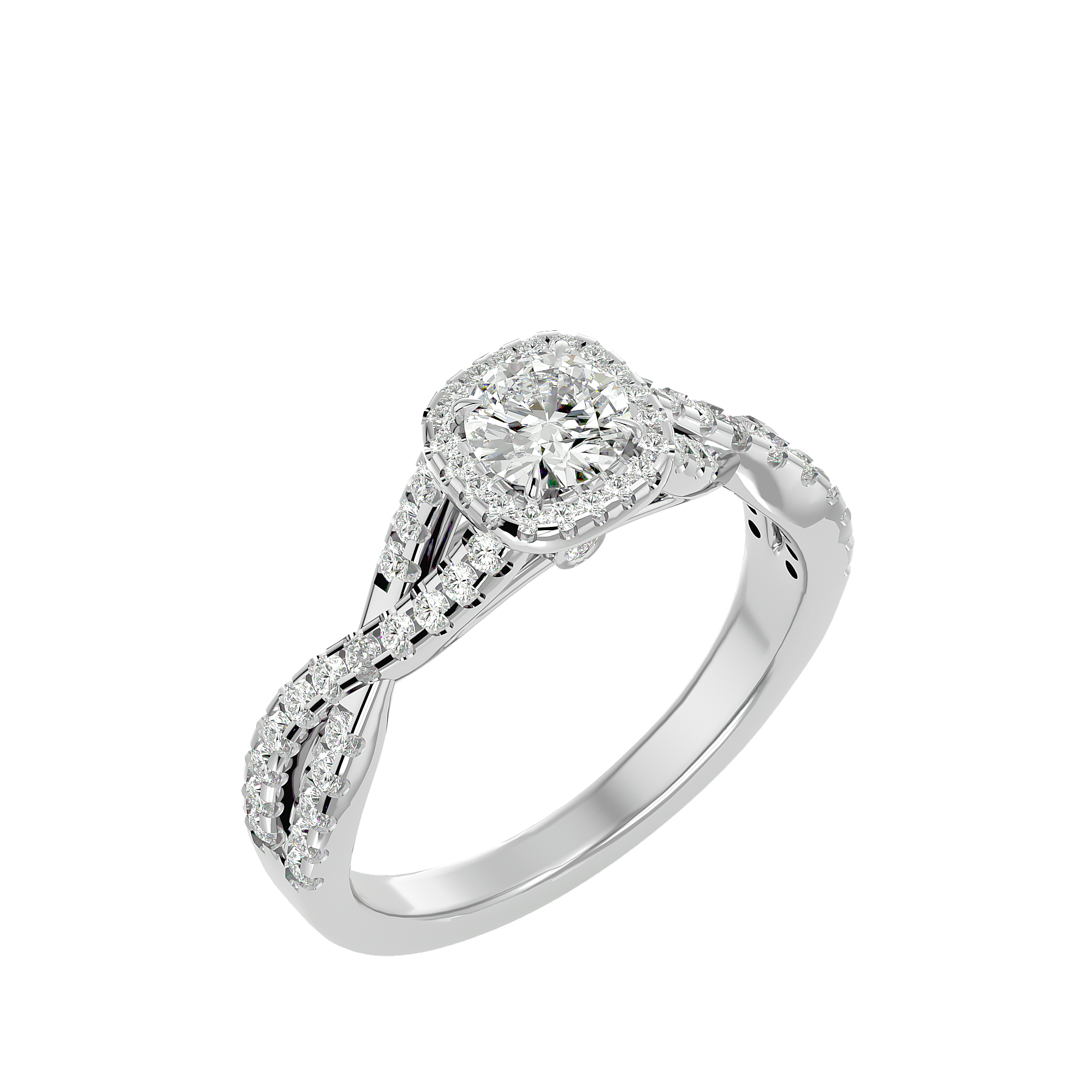 Bethany Solitaire Halo Ring