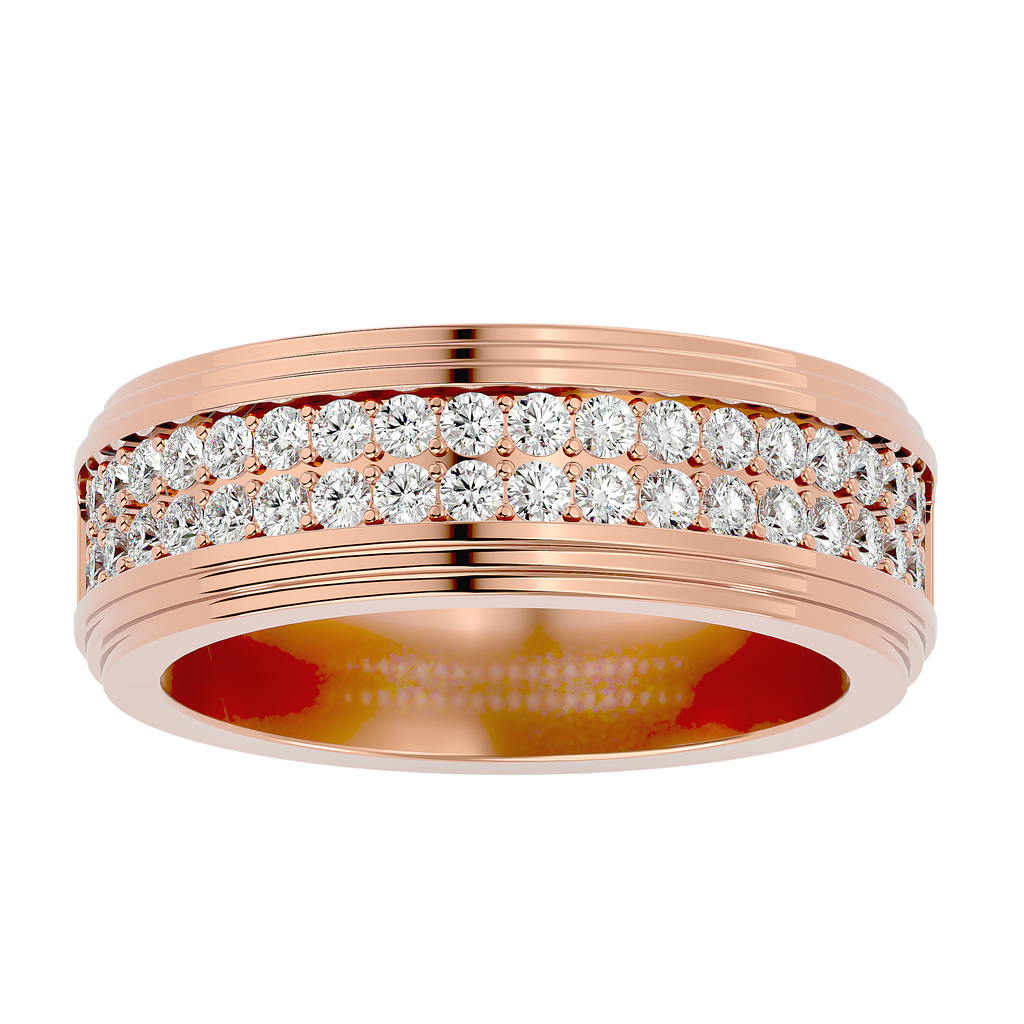 George Diamond Mens Studded Ring