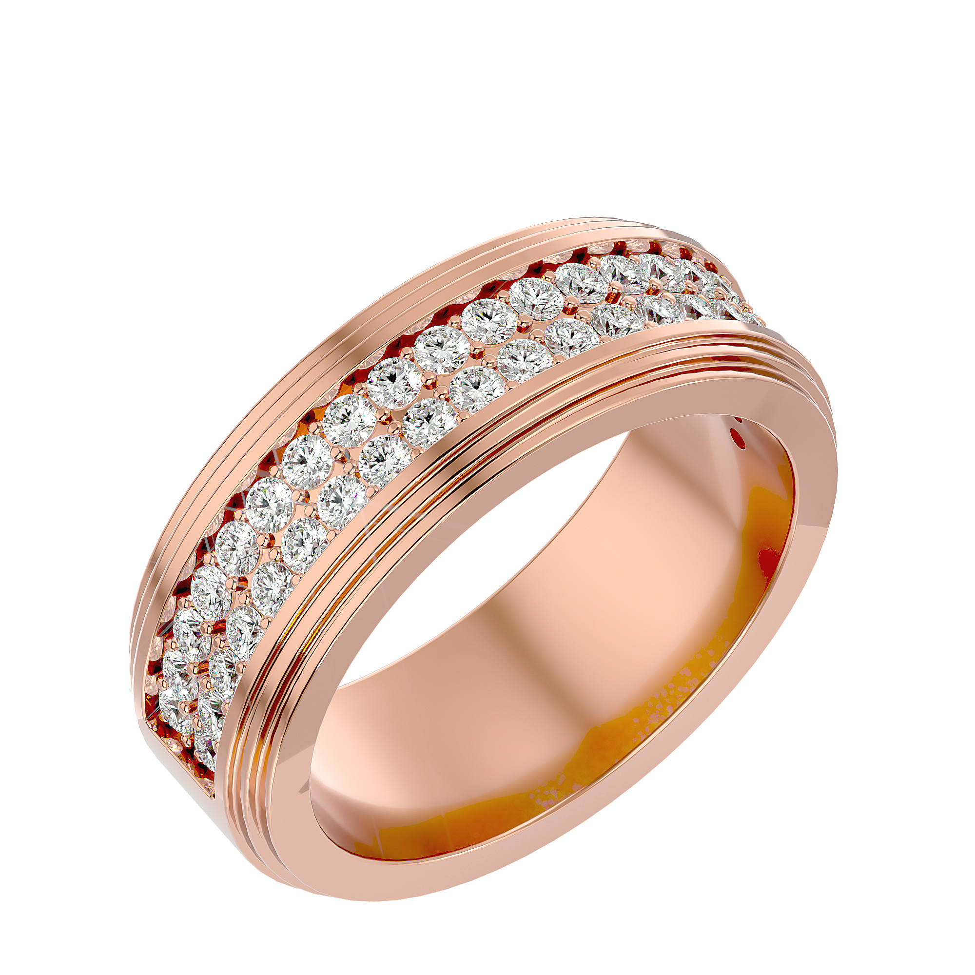 George Diamond Mens Studded Ring