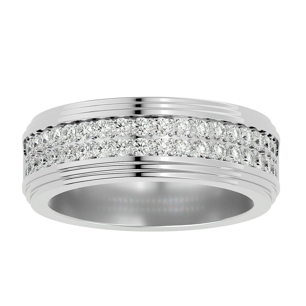George Diamond Mens Studded Ring