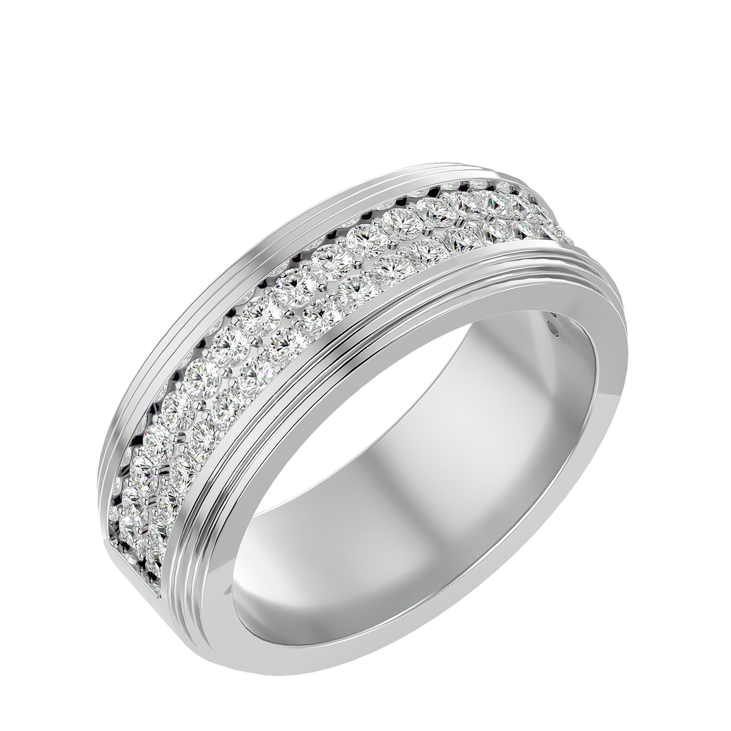 George Diamond Mens Studded Ring