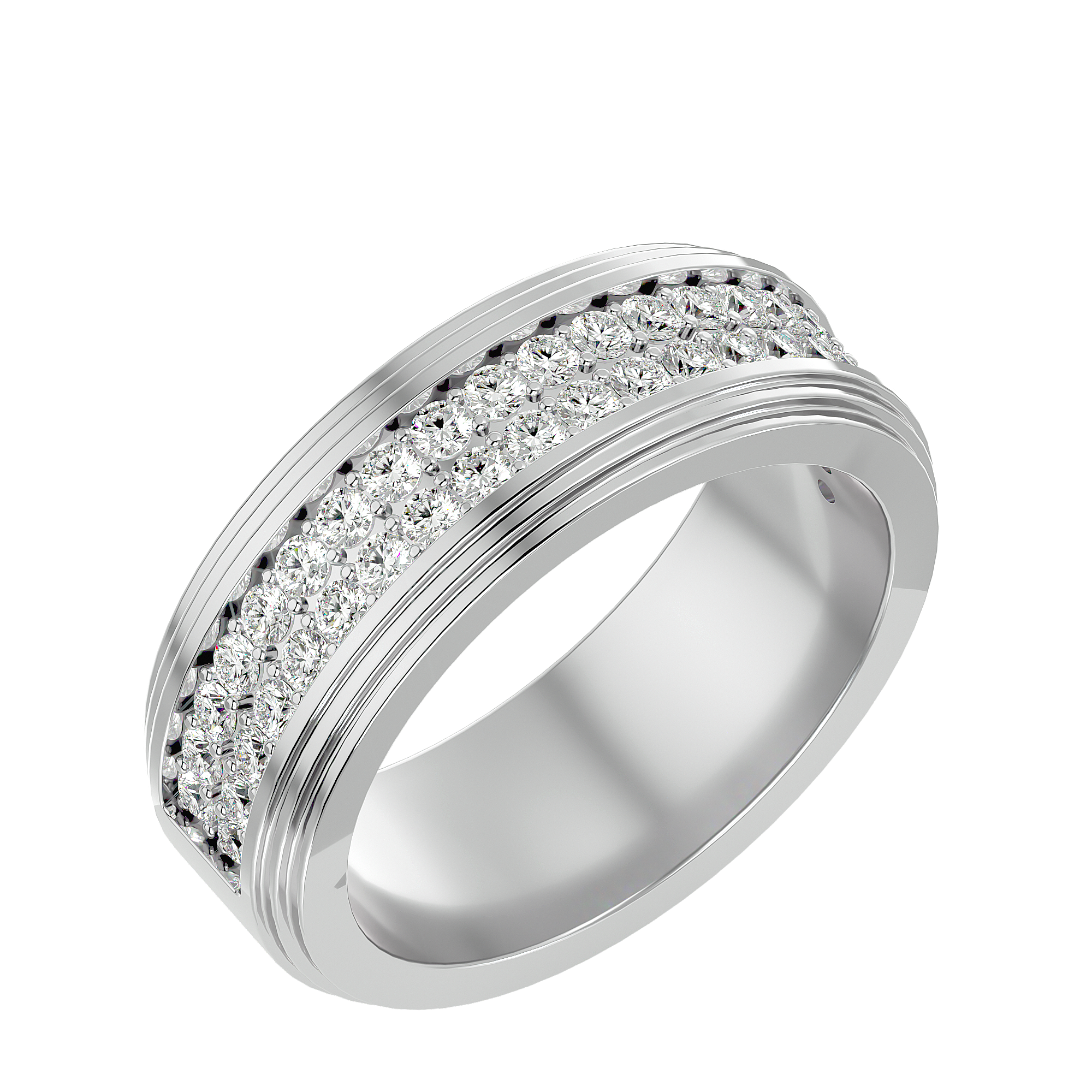 George Diamond Mens Studded Ring