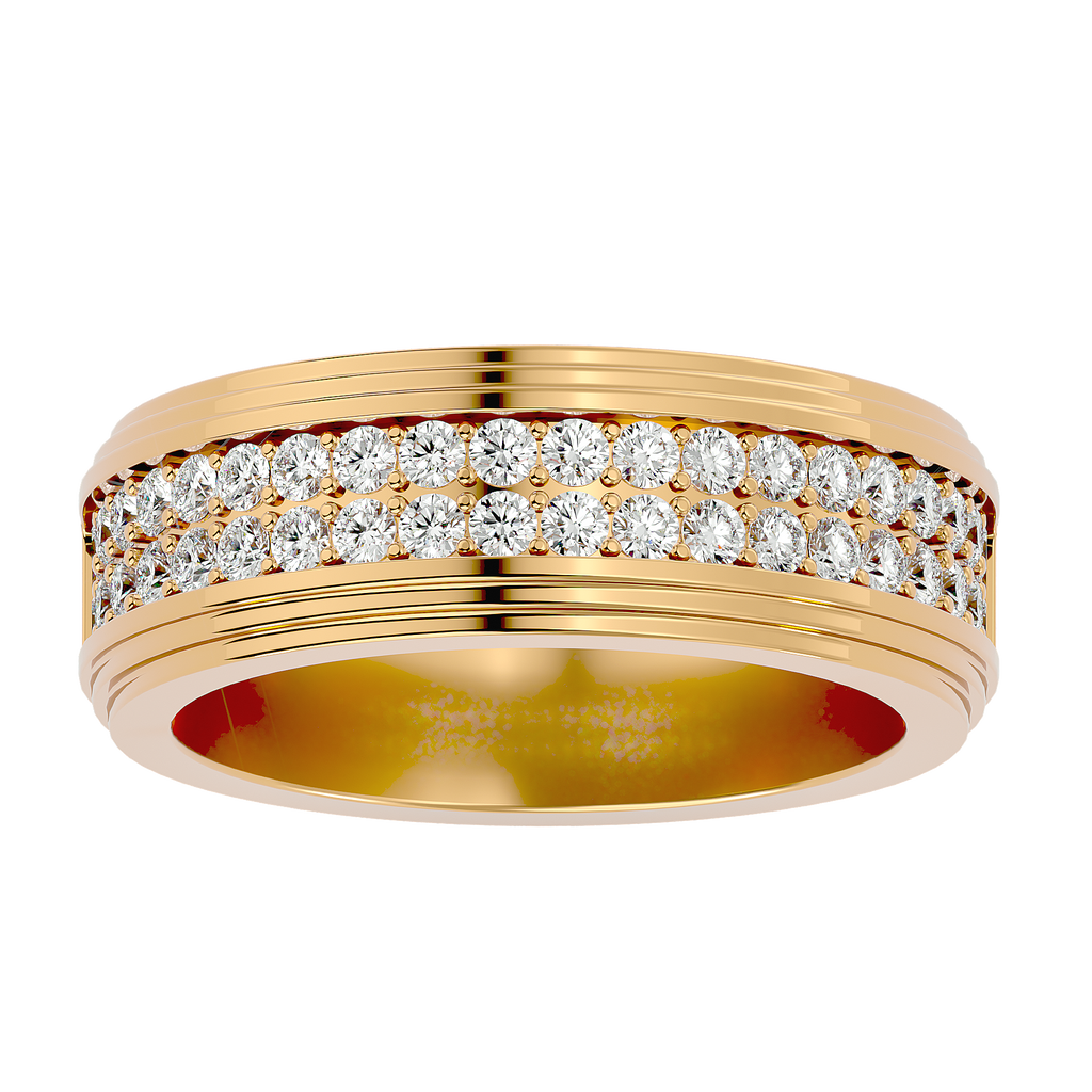 George Diamond Mens Studded Ring