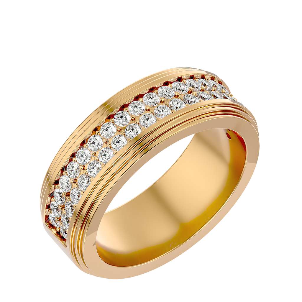 George Diamond Mens Studded Ring