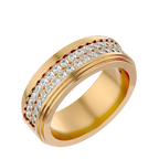 George Diamond Mens Studded Ring