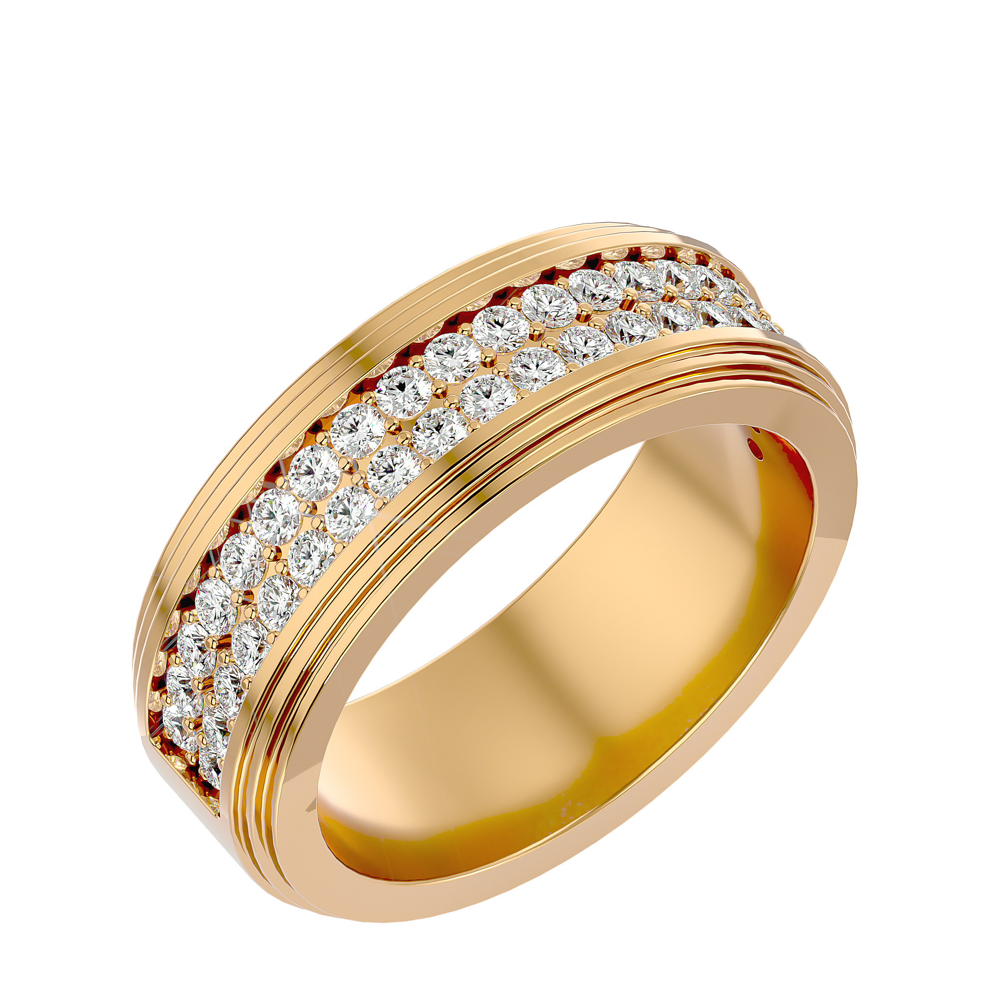 George Diamond Mens Studded Ring