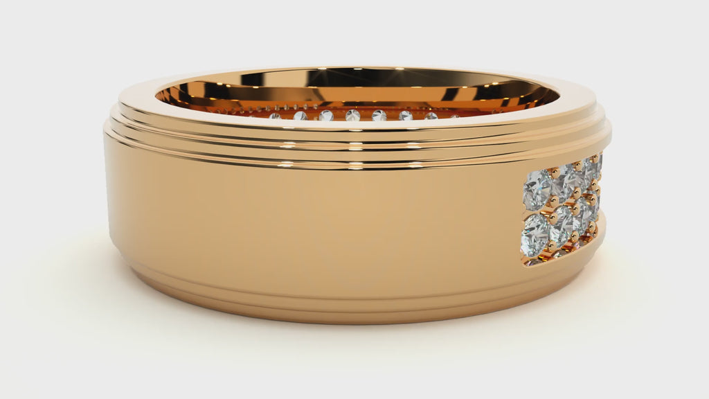 George Diamond Mens Studded Ring