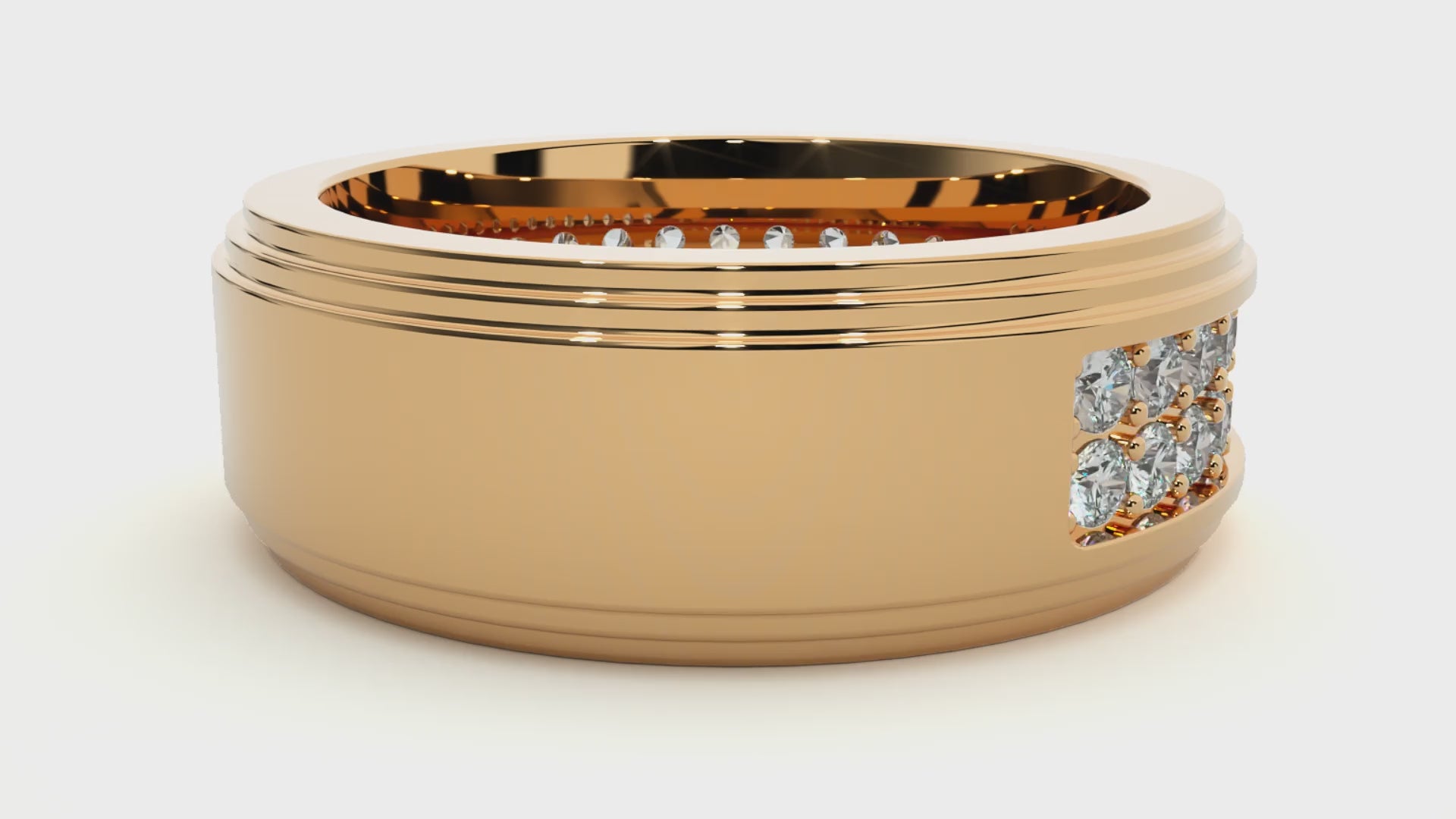 George Diamond Mens Studded Ring